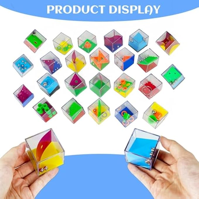 TAZWEEP 24PCS MINI MAZE PUZZLE CUBES BOX SET, BRAIN TEASER PUZZLES FOR KIDS, ASSORTED 3D BRAIN TEASER PUZZLE CUBES, BALANCE IQ MAZE GAME MINI PUZZLE BOX - Image 4